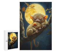 Sleeping Tarsiers Under The Moonlight - Wooden Brain Teaser for Adults, 1000 PCS, Winter Gift; for Couples, Friends And Family