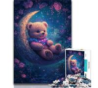 Sleeping Teddy Bear 1000 Piece Jigsaw Puzzles for Adults,Stress Reliever Difficult Challenge Suitable for Desktop Decoration (50x75cm)