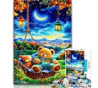 Sleeping Teddy Bear 1000 Piece Jigsaw Puzzles for Teenagers,Challenging Game Gifts for Is Ideal As A Gift for The Whole Family (38x26cm)