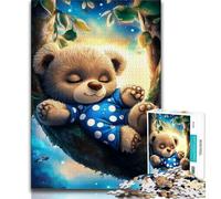 Sleeping Teddy Bear 1000 Piece Jigsaw Puzzles for Teenagers Gifts,Educational Games Home Decoration Deal As Gifts for The Whole Family (38x26cm)