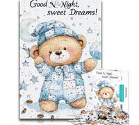 Sleeping Teddy Bear 1000 Piece Jigsaw Puzzles for Teenagers Gifts,Help The Brain Exercise Addictive Toys to Cultivate Patience Great Gift (50x75cm)