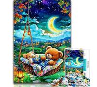 Sleeping Teddy Bear Jigsaw Puzzles for Teenagers 1000 Jigsaws,Educational Games Wall Decoration Unique Birthday And Xmas Gifts (50x75cm)