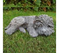 Sleeping Terrier Small Garden Ornament