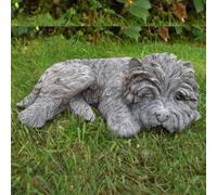 Sleeping Terrier Small Garden Ornament