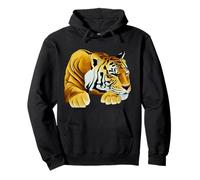 Sleeping Tiger Wildlife The Tiger Realistic Animal Tiger Art Pullover Hoodie