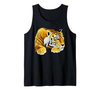 Sleeping Tiger Wildlife The Tiger Realistic Animal Tiger Art Tank Top