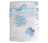 Sleeping Under The Stars White Bobble Baby Blanket with Baby Booties Set