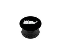 sleeping white Cat PopSockets Adhesive PopGrip