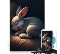 Sleeping White Rabbit Cute Rabbit Baby 1000 Pieces Jigsaw Puzzles for Teenagers Logic Ability Toy Light Relax Accurate Cut Classic Gift 38x26cm