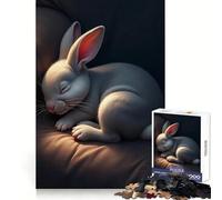Sleeping White Rabbit Cute Rabbit Baby Jigsaw for Teenagers 1000 Pieces Logic Play Indoor Fun Accurate Edge Art Collection Piece 50x75cm
