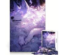Sleeping White Wolf with Markings Jigsaw Puzzle 1000 Piece for Teenagers Clear Logic Toy Easy Leisure Perfect Cut Birthday Gift 38x52cm