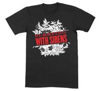 Sleeping with Sirens T Shirt Band Logo Floral Official Mens Black L