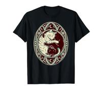 Sleeping Yin Yang Cats Celestial Gothic Mystical Feline Value Graphic T-Shirt