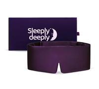 Sleeply Deeply Satin Blackout Sleep Eye Mask Contoured | Sleeping Adjustable Soft Luxury Eye Cover Blocks Light | Improves Deep Sleep Reduces Puffiness Wrinkles
