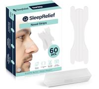 SleepRelief Nasal Strips 60 Pieces Nose Strips for Breathing, Relieve a Blocked Nose Due to Colds, Allergies, Snore Strips for Sports and Sleep, Nose Strips for Snoring, Snoring Strips Drug-Free