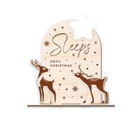 Sleep's Until Christmas - Reindeer: Countdown Sign with Acrylic Star & Dry-Erase Marker, Wooden Christmas Plaque, Christmas Countdown