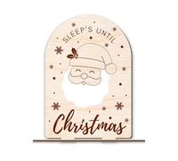Sleep's Until Christmas - Santa Beard: Countdown Sign with Acrylic Beard & Dry-Erase Marker, Wooden Christmas Plaque, Christmas Countdown