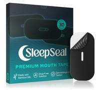 SleepSeal Mouth Tape for Sleeping - 30 Nights - Black Vented Sleep Tape | Hypoallergenic Bamboo Silk, Third Party Dermatologically Tested & MHRA Registered, Beard Friendly - Snoring Aids For Men