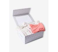 Sleepsuit baby gift set and 2 personalised little heart bodysuits sweet pink