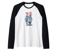 Sleepwear Pig in Pajama Bringing the Laughs to Bedtime Raglan Baseball Tee