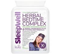 SleepWell - Herbal Sleeping Tablets for Adults - Enjoy 30 Calm Nights - Natural Magnesium Sleep Complex - Passion Flower, L-Tyrosine, Lemon Balm, Lavender, Chamomile, Vitamin B3 B5 B6 B7 - 60 Capsules