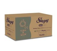 Sleepy Aqua Care%99.9 Pure Water Wipes 12 Packs X 50 Pcs,%100 Biodegradable, Natural Fiber, Parfume Free, Plastic Free, Thicker and Softer.