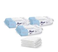 Sleepy Aqua Care 99.9% Pure Water Wipes (3 Pack), 2X Thicker Fiber Cloth, Unscented All Purpose Multi Surface Wet Wipes for Wood, Toys, Nursery, Home & Travel - No Alcohol, Parabens, Bleach or Perfume