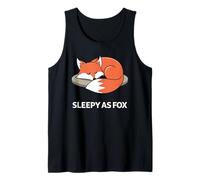 Sleepy As Fox - Napping Animal Tired Lazy Snoozing Pajama Tank Top