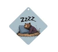 Sleepy Bear Car Air Freshener Aromatherapy Tablets Hanging Scented Cards for Rooms Bathrooms Wardrobe Rhombus