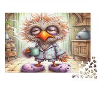 Sleepy Bird in Pajamas 1000 Pieces Extra-Thick Cardboard DIY Jigsaw Puzzle, Cognitive Development & Rehabilitation Puzzle, Leisure Activity, Premium Quality Puzzle 70x50cm/1000pcs