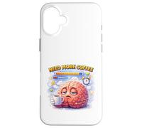 Sleepy Brain Coffee Humor Energy Boost Case for iPhone 16 Plus