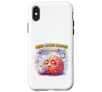 Sleepy Brain Coffee Humor Energy Boost Case for iPhone X/XS
