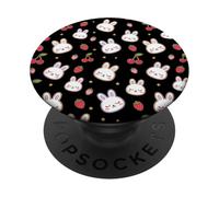 Sleepy Bunny With Strawberry - Sleeping Bunny PopSockets Adhesive PopGrip