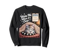 Sleepy Cat Anti Christmas Humor Holiday Sweatshirt