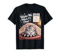 Sleepy Cat Anti Christmas Humor Holiday T-Shirt