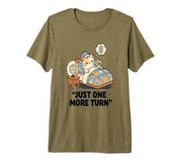 Sleepy Cat Loves Gaming Board Games One More Turn Gamer Premium T-Shirt