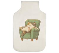 'Sleepy Cat on Sofa' Hot Water Bottle Cover (HW00041725)