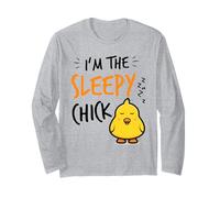 Sleepy Chick Easter Chick Sayings for The Easter Egg Hunt Long Sleeve T-Shirt