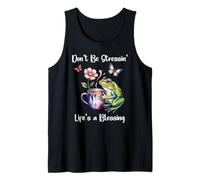 Sleepy Cute Frog Dont Be Stressin Lifes a Blessing Butterfly Tank Top