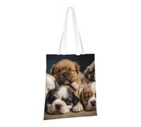Sleepy Dogs Canvas Tote Bag for Women Reusable Shopping Grocery Bags with Handles Cloth bags