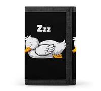 Sleepy Duck Funny Trifold Wallet RFID Blocking Front Pocket Wallets with ID Window Gifts for Men Women