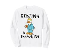 Sleepy Duck Pajamas Coffee Existing Exhausting Sweatshirt