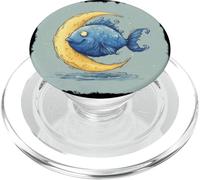 Sleepy Fish with Moon Light Costume PopSockets PopGrip for MagSafe