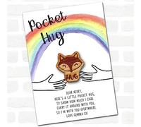 Sleepy Fox Rainbow Personalised Gift Pocket Hug