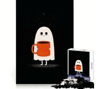 Sleepy Ghost with Coffee Mug 1000 Piece Jigsaw Puzzles for Teenagers Cognitive Toy Slow Enjoy Premium Edge Santa Wish Pick 38x26cm