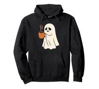 Sleepy Ghost With Coffee Mug Pullover Hoodie