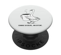 Sleepy Goose Running on Dreams and Caffeine Coffee PopSockets Adhesive PopGrip