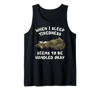 Sleepy Gray Tabby Cat Funny About Tiredness and Rest Tank Top