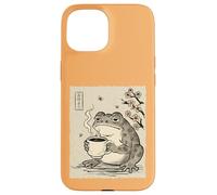 Sleepy Grumpy Frog with Coffee: Ohayou Sakura Morning Art Case for iPhone 15
