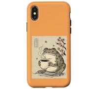 Sleepy Grumpy Frog with Coffee: Ohayou Sakura Morning Art Case for iPhone X/XS